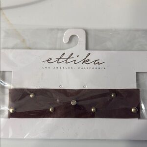 Ettika Brown Studded Choker Necklace